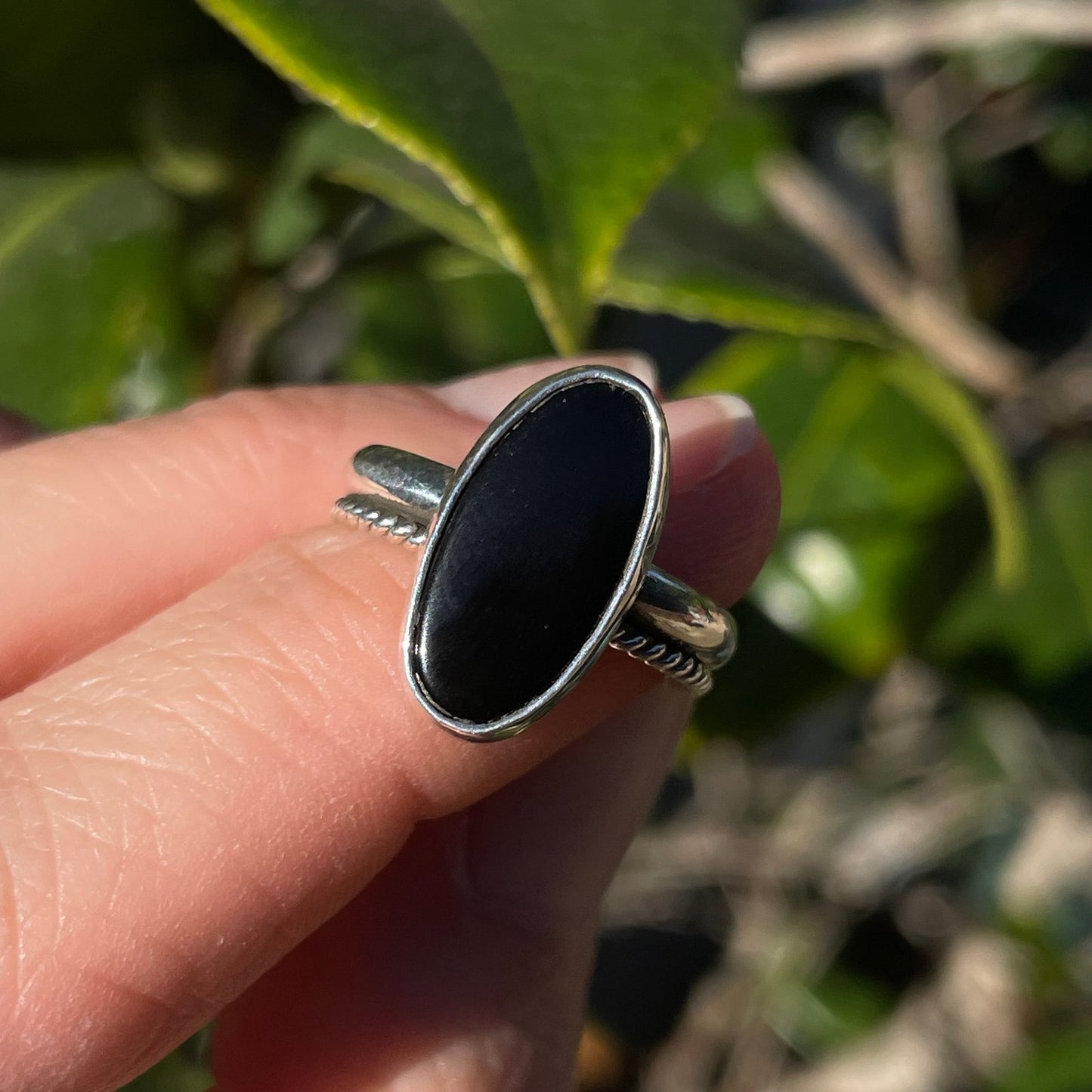 BLACK ONYX RING SIZE 6