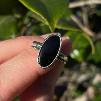 BLACK ONYX RING SIZE 6