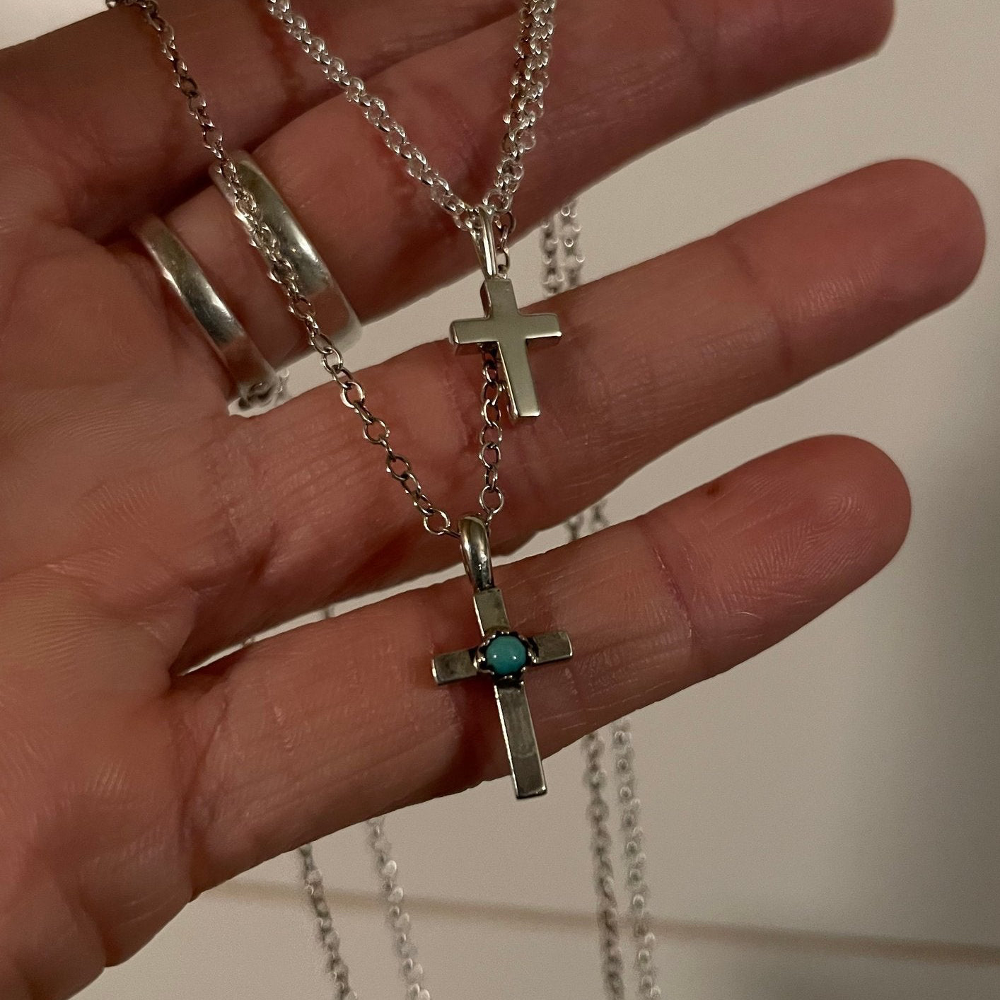 TURQUOISE CROSS- CHOOSE LENGTH